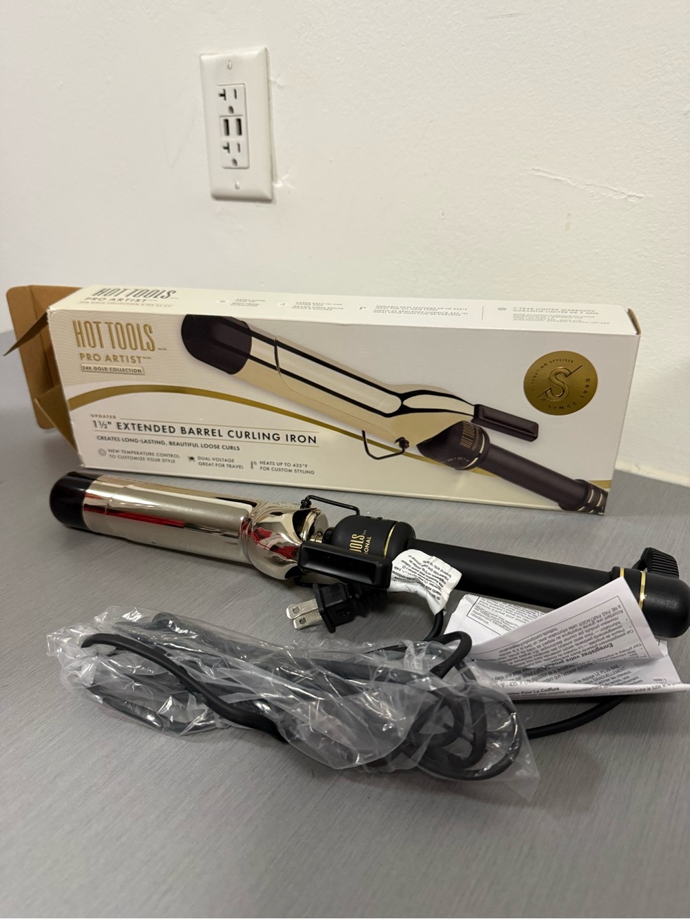 Hot Tools Pro Artist 24K Gold 1½” Extended Barrel Curling Iron